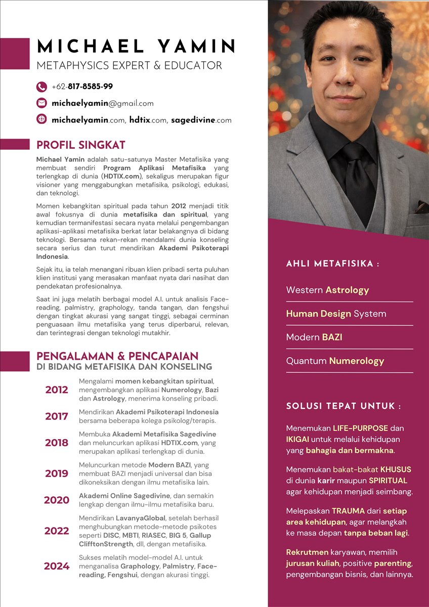 Michael Yamin, pendiri SageDivine